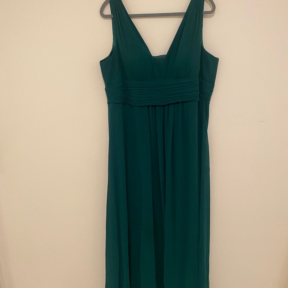 Green chiffon long gown